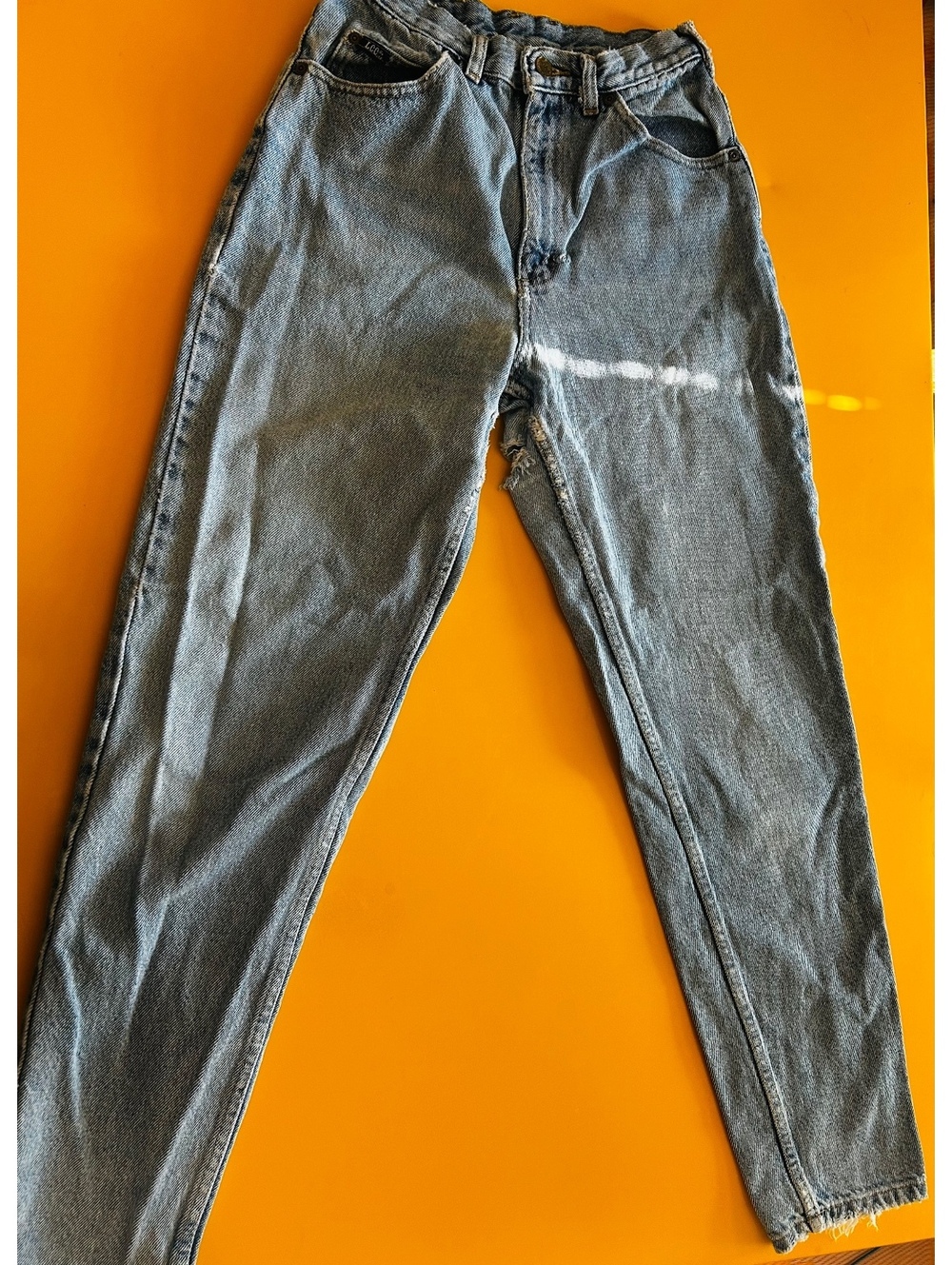 Vintage 90s Lee Crossed Belt Loop Jeans Size 6 High Rise Distressed Tapered